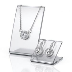 Elegant Bridal Halo Set — Genuine Swarovski Crystal Elements